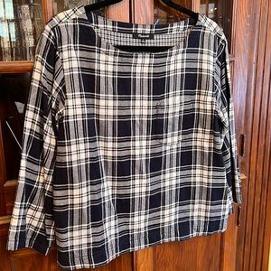 Madewell Plaid 3/4 Sleeve Shirt with Pocket detail